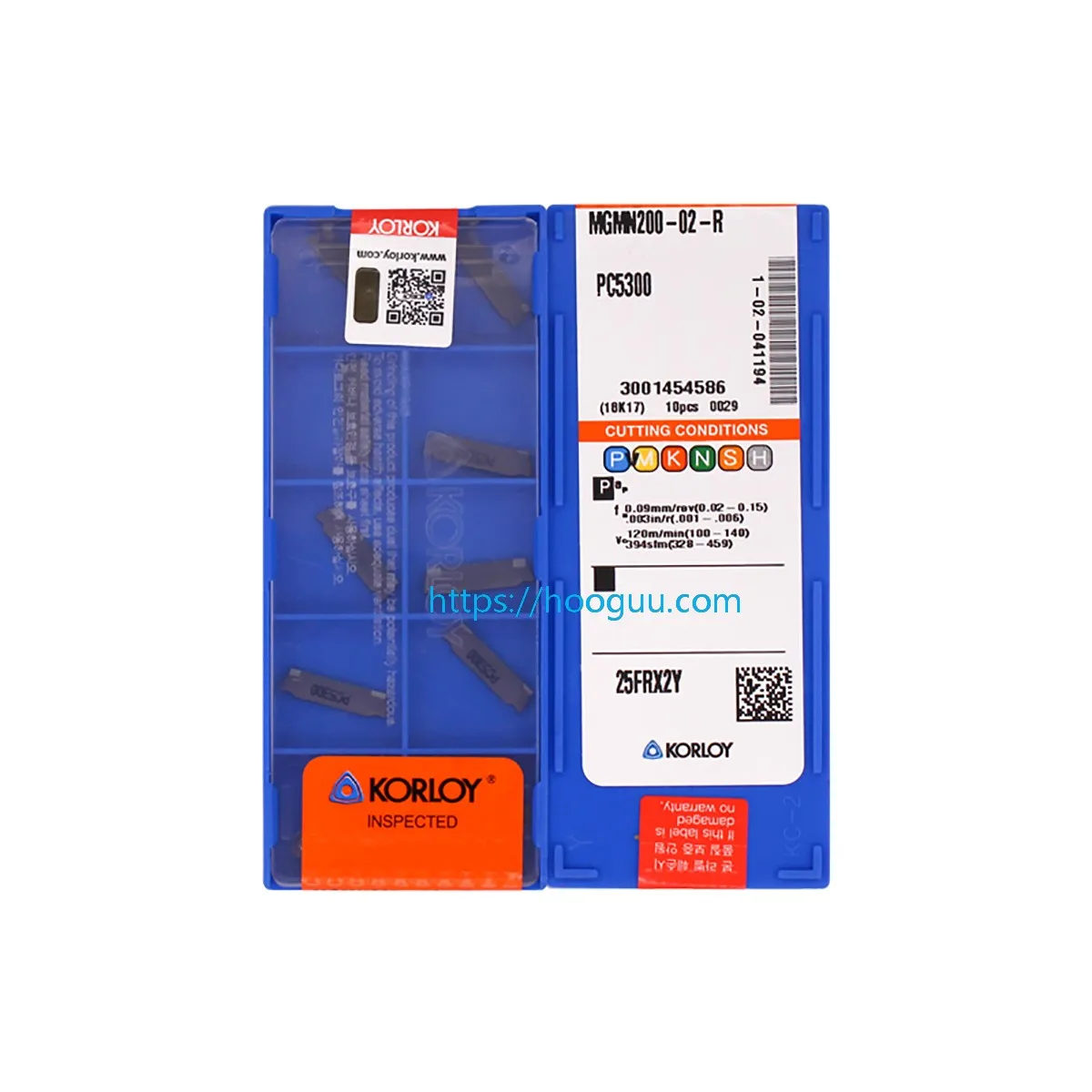 KORLY 100% Original MGMN MGMN150 200 250 300 400 500 -02 04 6D CT-G T L R PT CRT PC5300 Groove Insert 10pcs