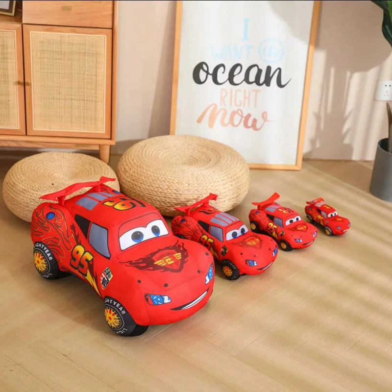 Simulated Car Plush Toy Red Racing Plushies Doll Kawaii Room Decor Real Doll Stuffed Toys Children's Day gifts