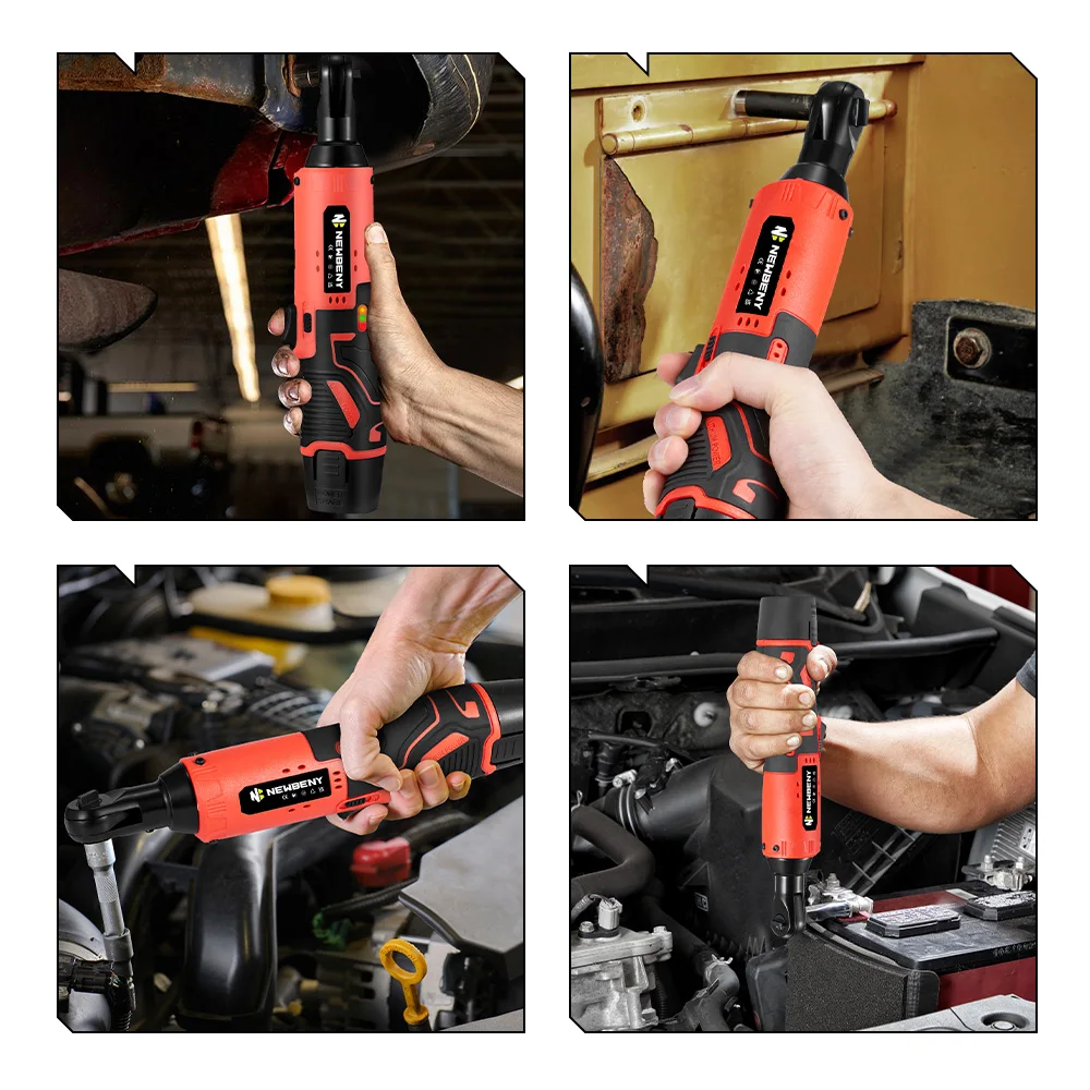 NEWBENY 12V Electric Car Ratchet Wrench Handheld Screwdrivers Impact Wrench Rechargeable Repair Removal Screw Nut Power Tool