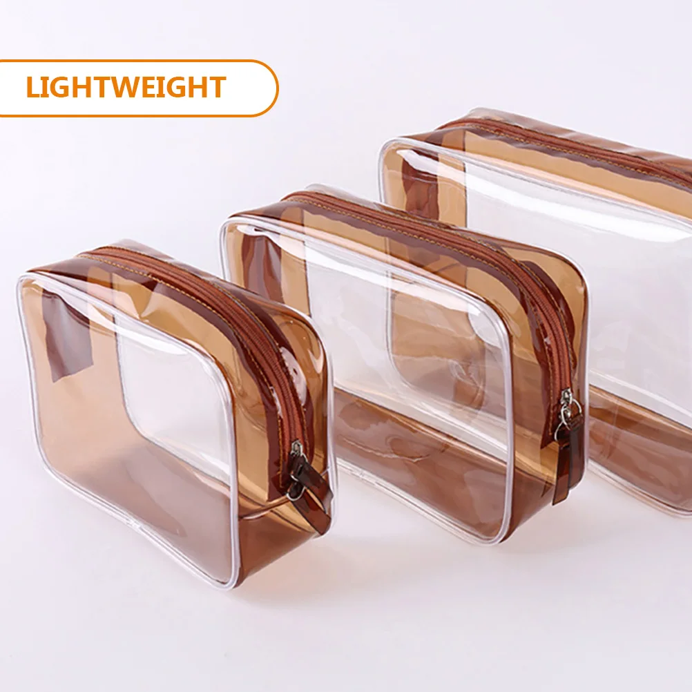 

2pcs Waterproof Bags For Women Spacious Makeup Organizer Pouch Travel Toiletry Durable Pvc Material Splashproof Zipper