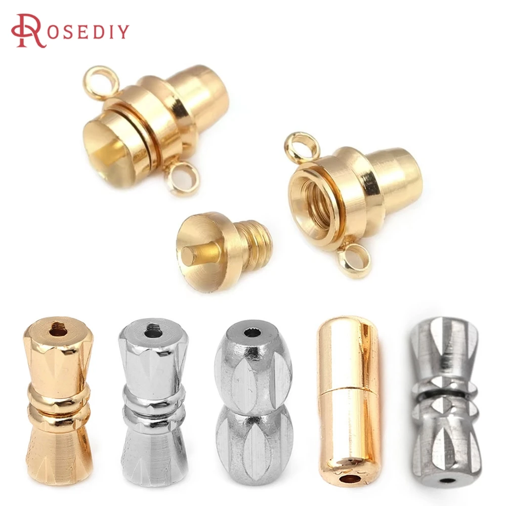 

18K Gold Color Brass Screw Necklace Connect Clasps High Quality Diy Jewelry Accessories Jewellery Making Materials