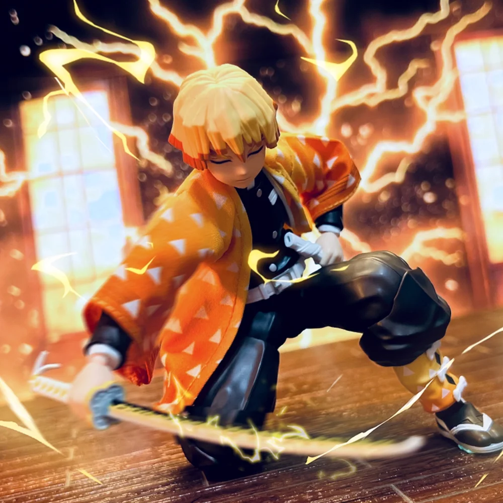

1/12 изготовленная на заказ проводная куртка-пальто для 6 дюймов SHF Figma Agatsuma Zenitsu Demon Slayer Body (без рисунка)