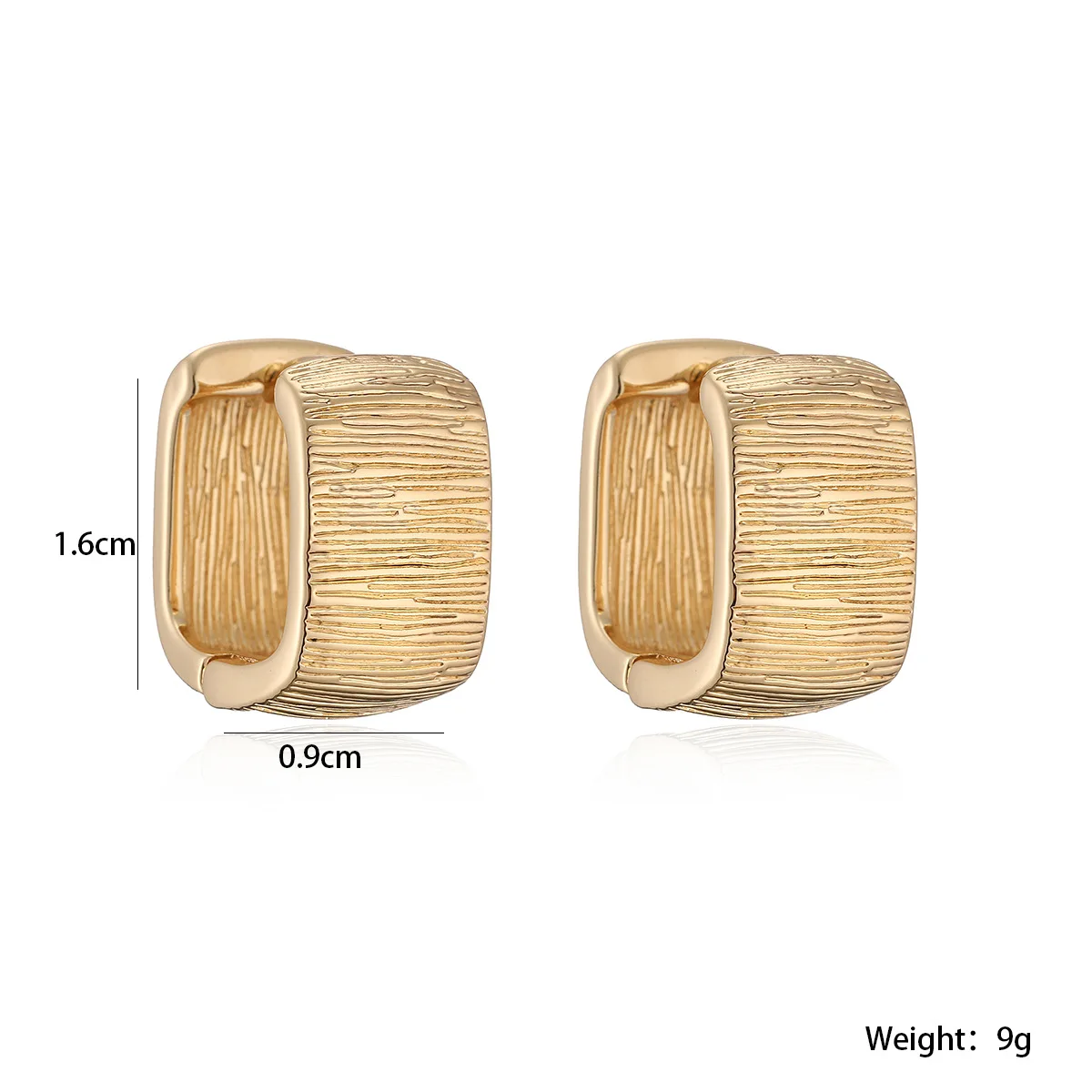 GANPUP Elegante Geometrische Quadratische Mattierte Creolen für Damen Luxuriöser Neuer Modischer Trendiger Ohrschmuck Geschenk für Party серьги – Detail 1