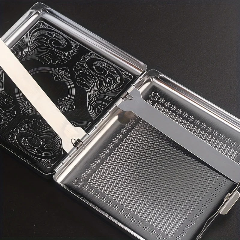 1Pc Cigarette Case - Vintage Cigarette Case Double sided Spring Clip Open Pocket Bracket Suitable for 20 Cigarettes