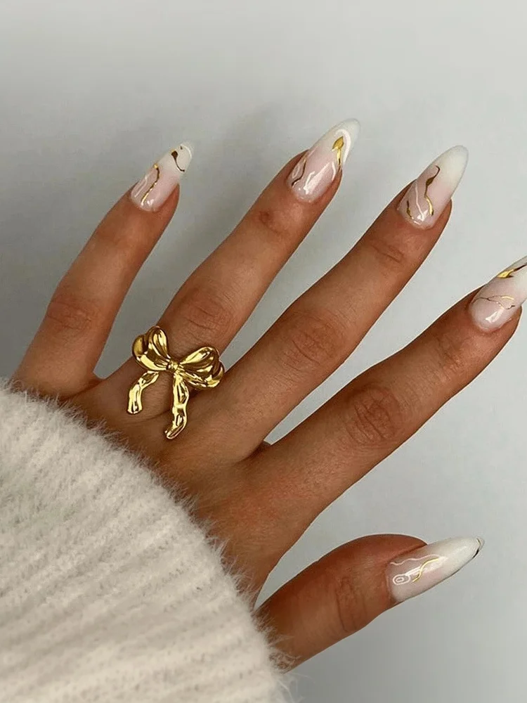 Vintage Stainless Steel Bow Ring Light Luxury Elegant Opening Finger Jewelry Ring For Women Wedding Gift
