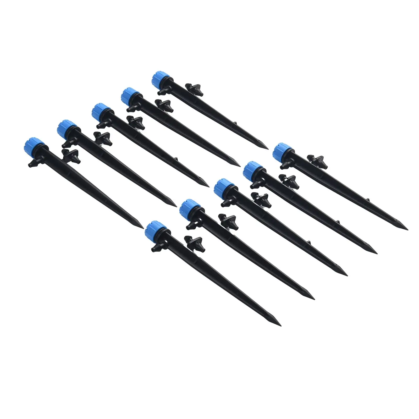 Set of 50 Adjustable Drip Emitters for Garden Irrigation with 8 Outlets and 360 Degree Spray for Efficient Water Distribution