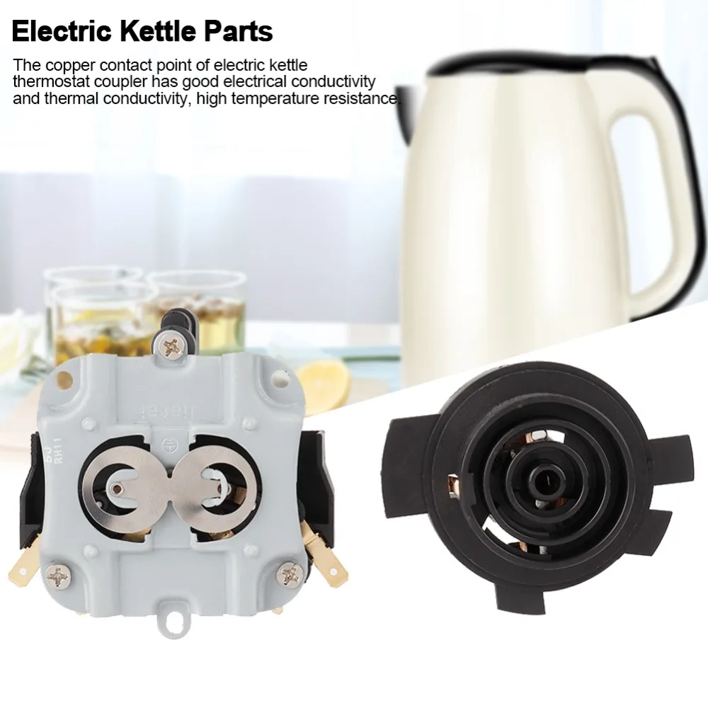 Efficient Electric Kettle Thermostat Switch Compact Screw Terminal Electrical Switch Components ABS+Brass Black