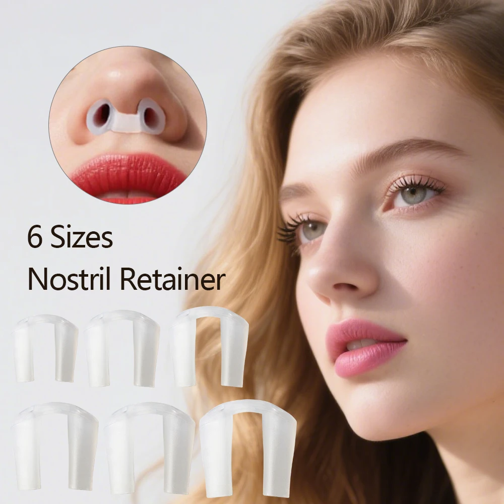 

2 шт., послеоперационный силиконовый фиксатор для ноздрей, прозрачная форма, поддержка ноздрей, фиксатор для коррекции носа, красивый зажим для носа, 6 размеров