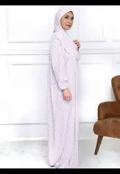 Vestido de oración de cubierta completa musulmana, ropa Abaya islámica tradicional, algodón turco, conjunto Delgado femenino de 2 piezas, Ramadán, Color aleatorio