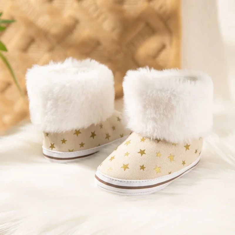 Fashion Kids Plush Boots for Outdoor Winter Girls Causal Toddlers Cotton Boots Warm Furry Hairy Children Short Boots Versatile