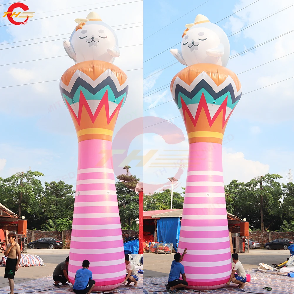 Fast Shipping Led โฆษณา Inflatable คอลัมน์ 3D Inflatable เสาสําหรับงานแต่งงานตกแต่งเวที