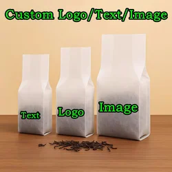 100PCS White Cotton Side Gussets Open Top Bag DIY Oilproof Green Black Tea Snack Matcha Fries Heat Sealing Packaging Pouches