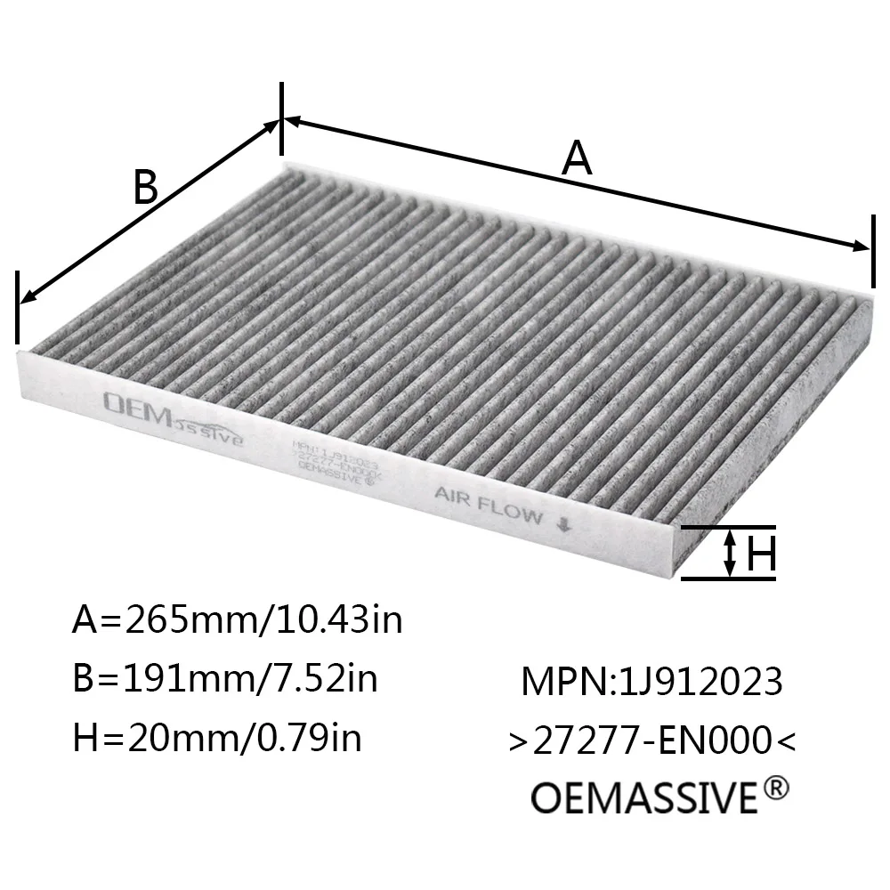 Pollen Cabin A/C Air Filter For Nissan Sentra B16 B17 SE Sylphy Pulsar 2006 2007 2008 2009 2010 - 2021 MR20DE 1997CC 2.0L Engine