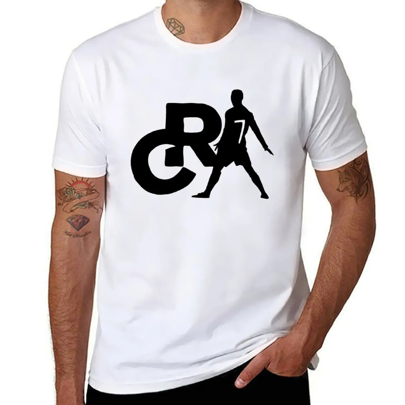 

CR7 celebration black T-Shirt cotton t shirts man 100% t shirt man cotton T-Shirt