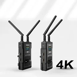 200M 4K Wireless Video Transmission System Transmitter and Receiver Dual HDMI Extender for Camera Live Streaming Support Battery