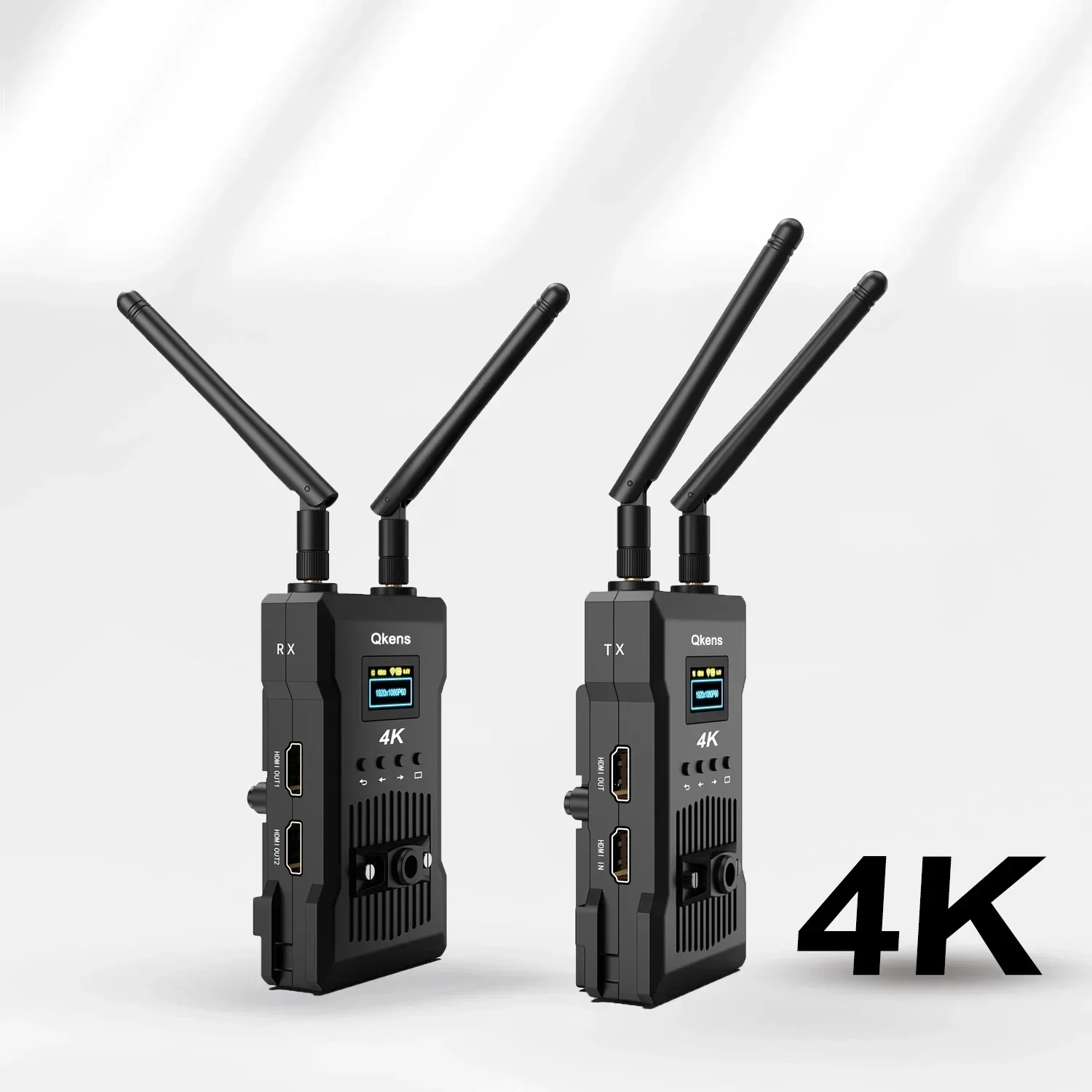 200M 4K Wireless Video Transmission System Transmitter and Receiver Dual HDMI Extender for Camera Live Streaming Support Battery