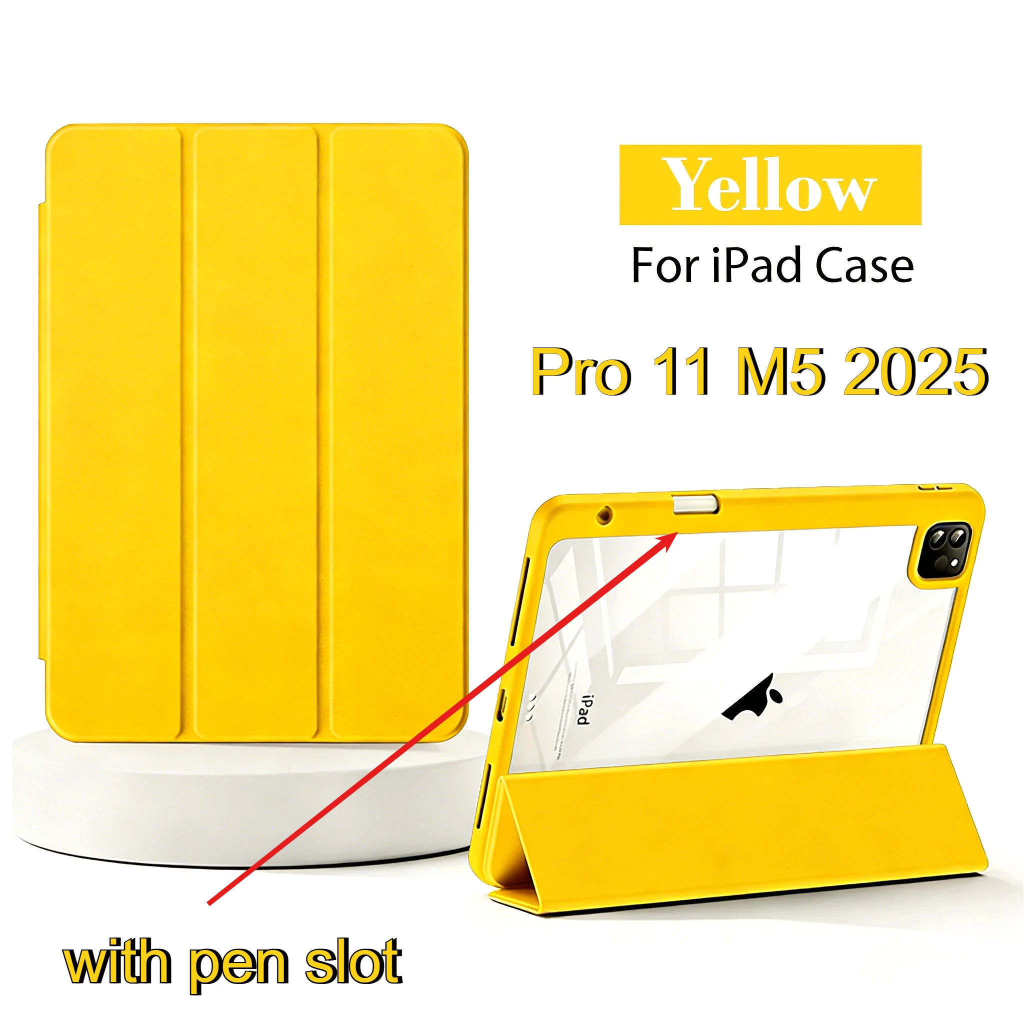 

New Case for IPad A16 10 11th Generation M5 Pro 11 13" M4 2025 12.9 9th 8th 7th 10.2 Air 7 6 5 4 M3 PU Acrylic Shockproof Cover