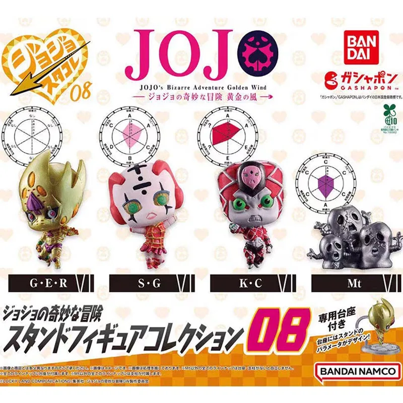 

4pcs/set Genuine Bandai Twisted Egg JoJo's Bizarre Adventure 08 Stand Anime Action Figure Model Toys Gift for Birthday