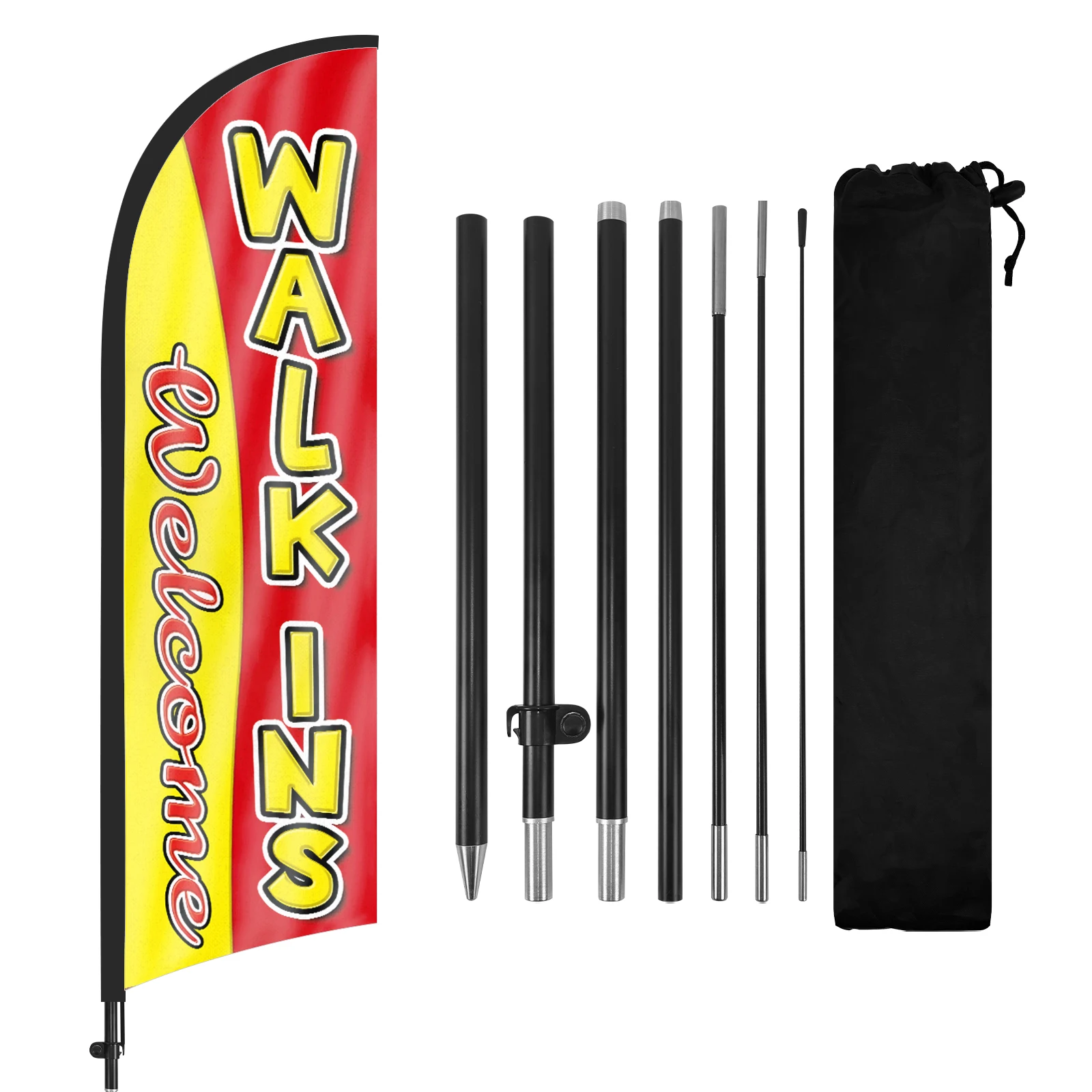 FSFLAG 1PCS 280CM The Walk Ins2  Feather Flag with Flagpole Advertising Outdoor Banner Decoration for Business and Storefront