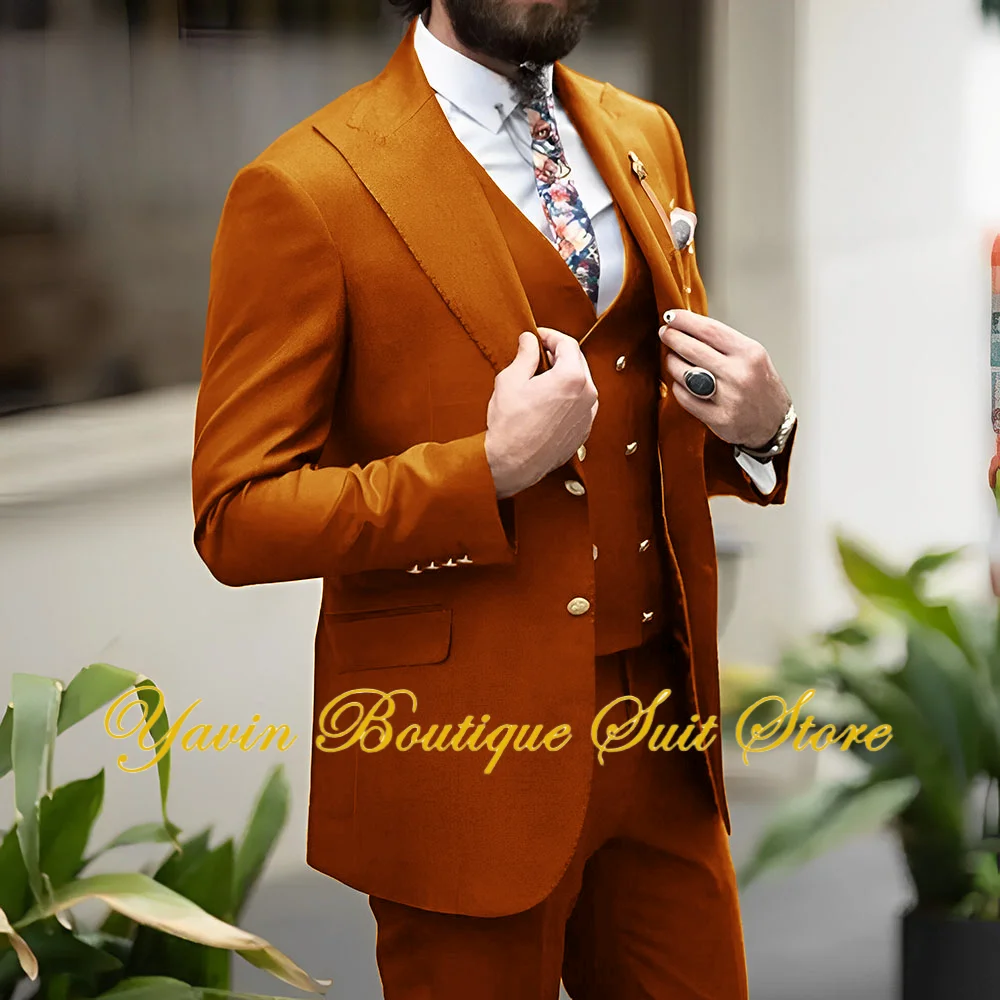 Traje de moda para hombre, conjunto de 3 piezas, chaqueta, pantalones, chaleco, novio, boda, esmoquin, conjunto con americana formal para hombre