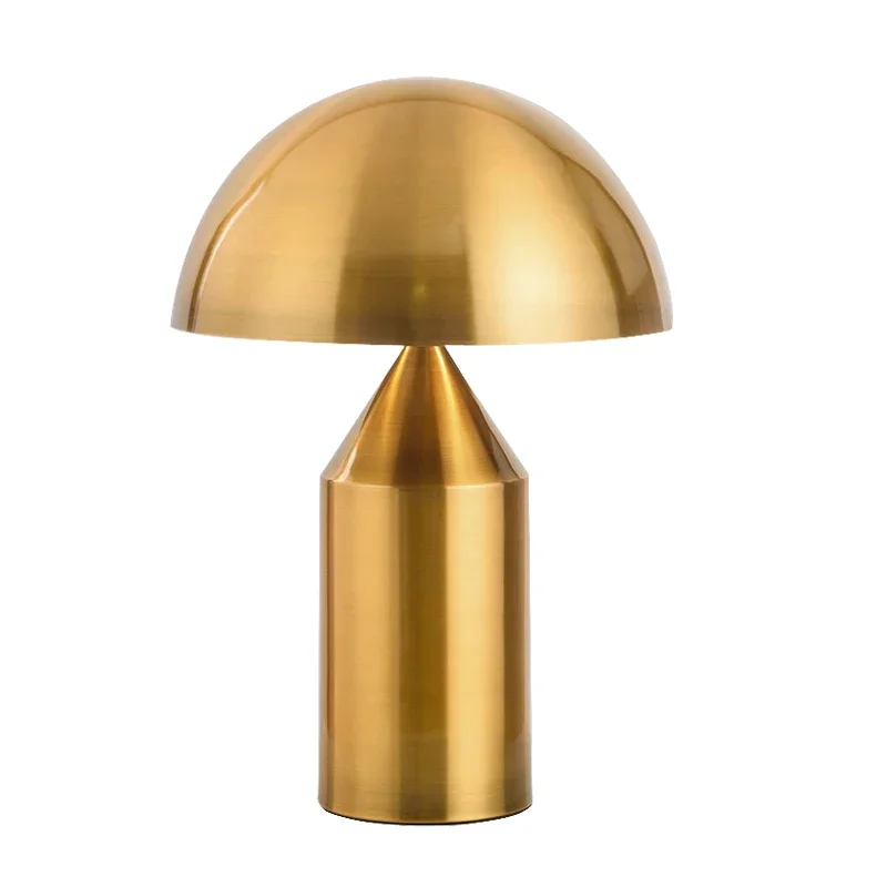 Imagem -06 - Nordic Luxo Galvanoplastia Cogumelo Table Lamp Gold Metal Led Desktop Lamp Plug Switch Living Bedroom Sala de Jantar e Cozinha