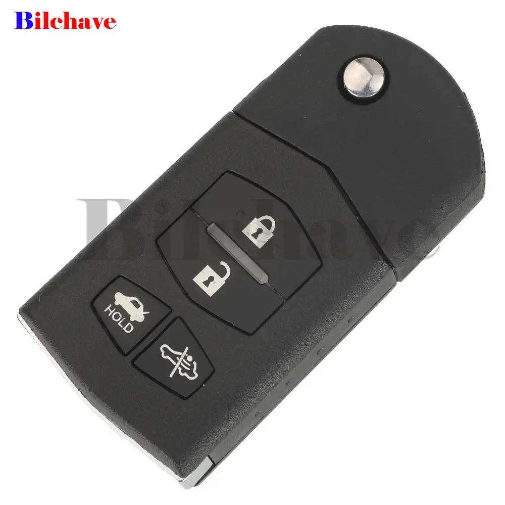 jingyuqin 4 Buttons Flip Car Key Shell For Mazda 2 3 5 6 M5 M6 CX-5 CX-6 2004+ Folding Auto Case Housing Replacement MAZ24