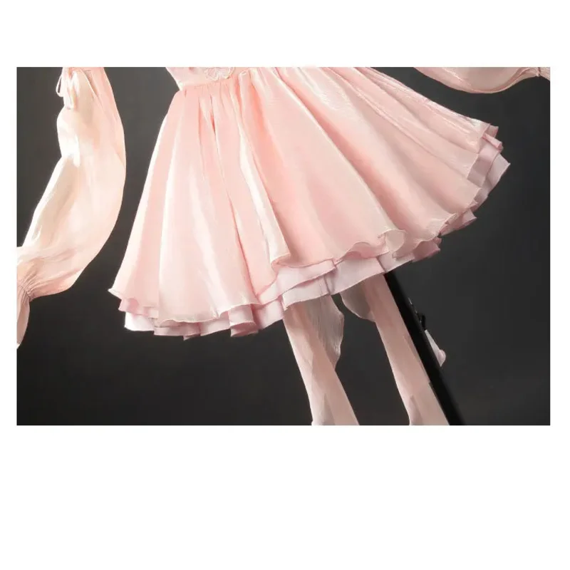 Game Love and Deepspace Cosplay Mc Hunter Cosplay Girls Women Pink Dress Uniform Suit Party Play Outfits for Sexy Girl Skirt