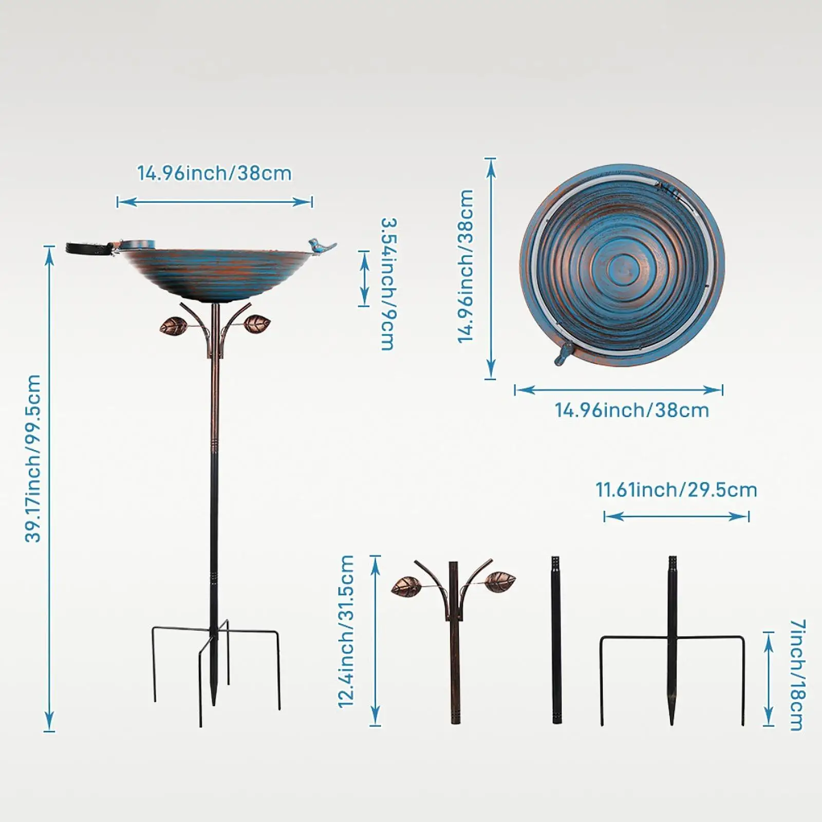 وحدة تغذية الطيور العتيقة الفريدة من نوعها مع حصة معدنية لمحبي الطيور في ساحة مراقبة الطيور #6