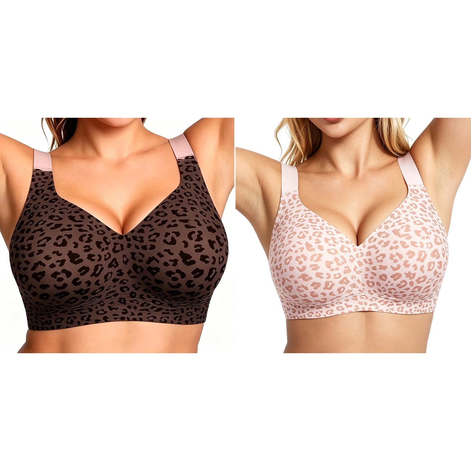 Dames Jelly Plus Size Naadloze en Draadloze BH Ondersteunende Volle Cup Zacht Comfortabel en Ademend Draadloze BH Push-up BH