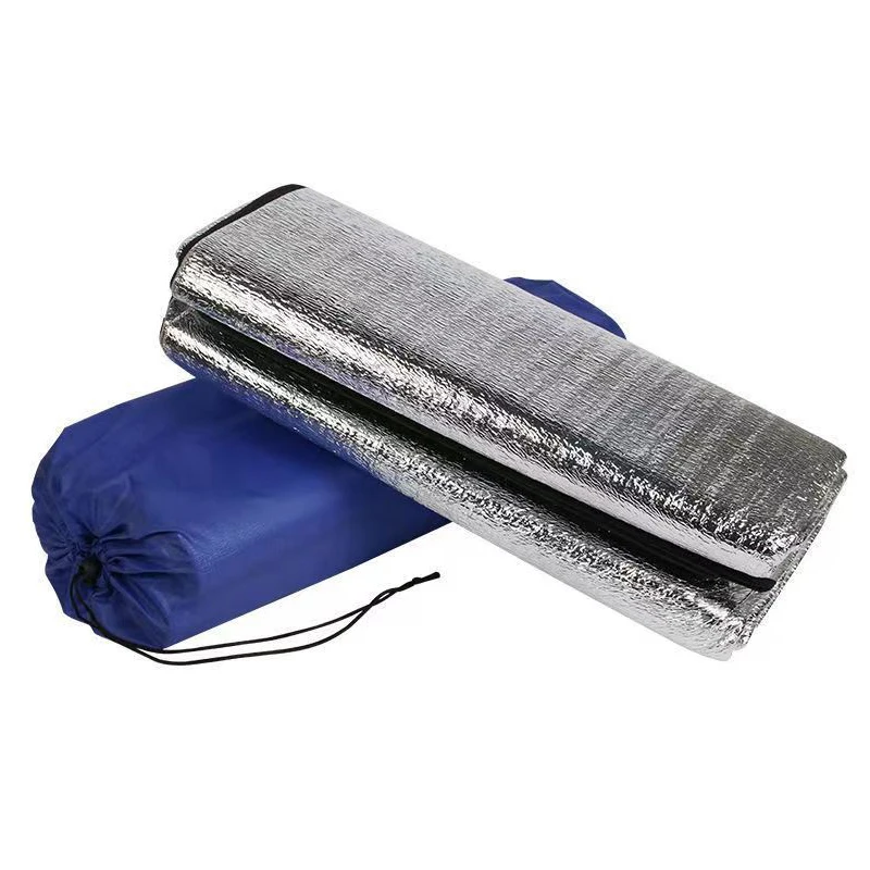 Waterproof Camping Sleeping Mat, Aluminum Foil, Outdoor, Foldable, Picnic, Beach, Moisture-Proof Mattress, Silver Pad