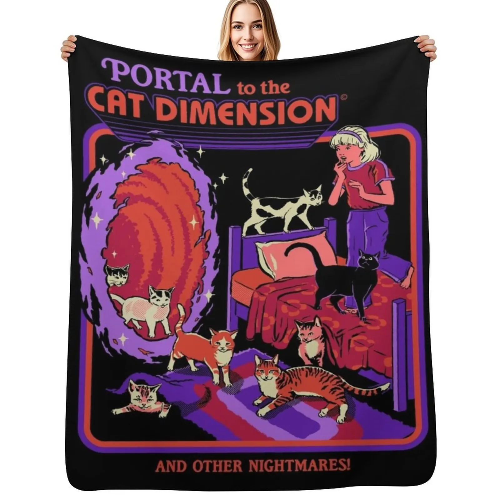 The Cat Dimension Throw Blanket Portable Lightweight Blanket for Travel Camping