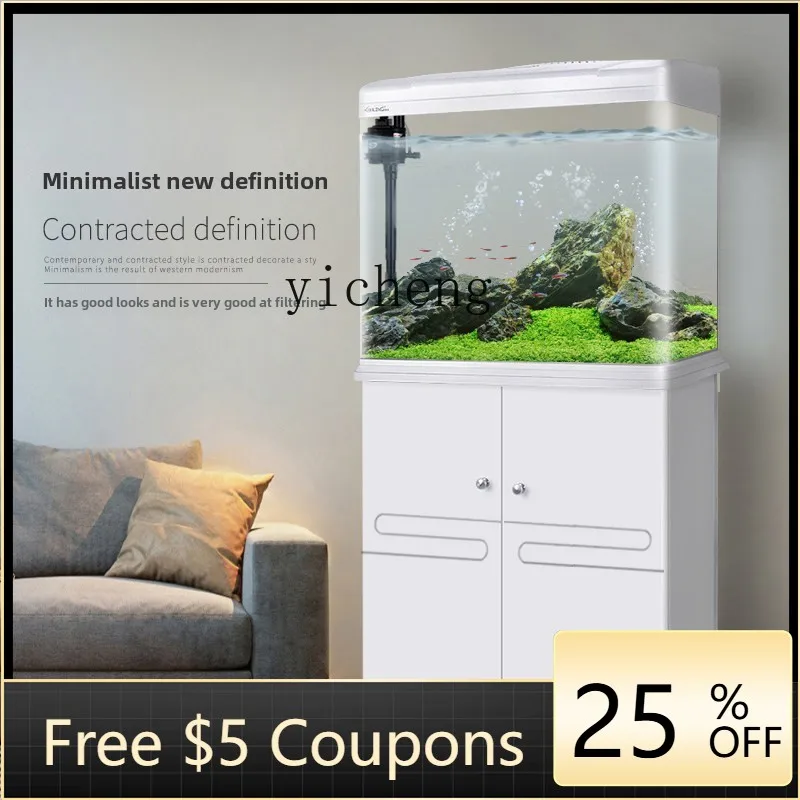 

U1 living room fish tank glass goldfish tank lazy water free with bottom cabinet fish tank aquarium
