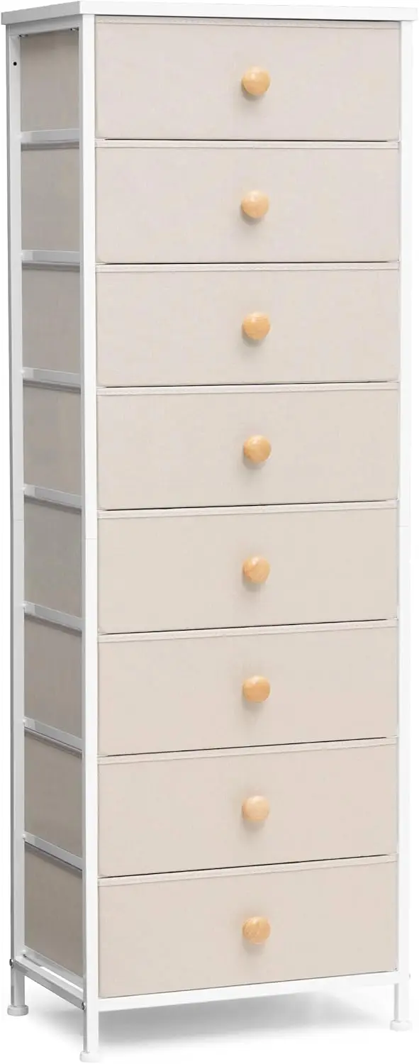 

Tall Dresser, 8-Drawer Fabirc Storage Tower, Chests of Drawers - Vertical Organizer Unit for Bedroom, Hallway, Entryway, Nurs