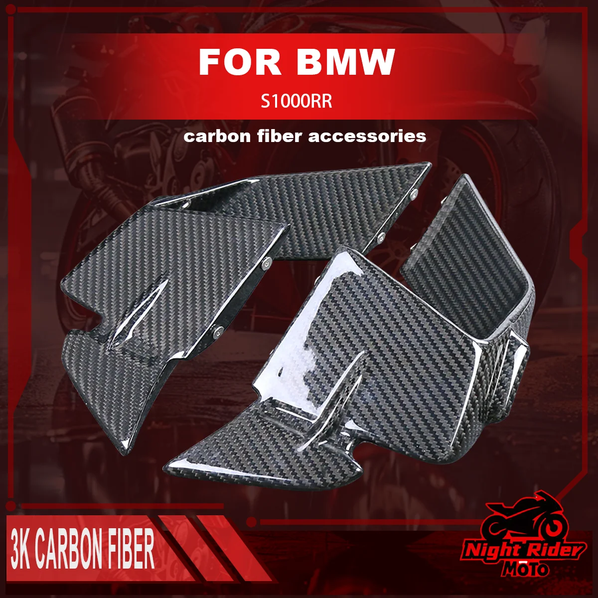 

Для BMW S1000RR 2023 2024 2025 мотоцикл 100% углеродное волокно мотоцикл с фиксированным крылом модификация аксессуаров