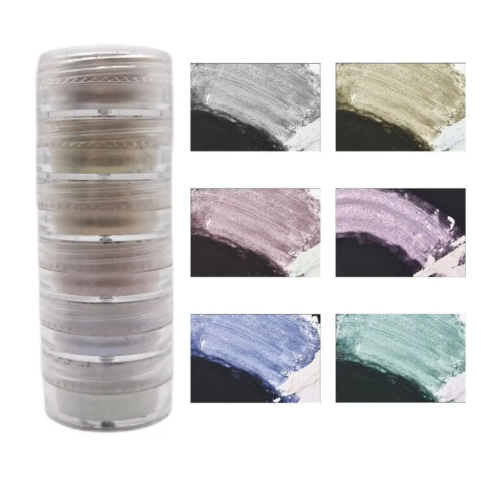 6 Colors/Set Glitter Mica Powder New Nail Art Pearlescent Epoxy Resin Dye DIY Jewelry Crafts Soap Making Pearl Pigment