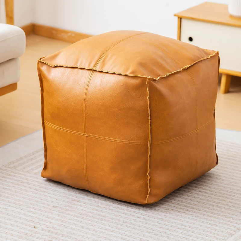 Living Room Soft Leather Cushion Lazy Man's Cushion Seat Cover Large Capacity Clothes Storage