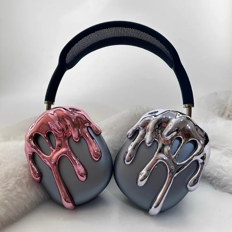ACTLOVE AirPodsMAX case ケース シルバー　Y2K Flowing Metal AirPods Max Headphone Case Liquid Metal Silver Acid