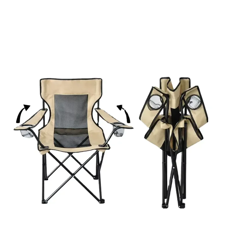 New KJ hot-selling portable armchair camping folding chair leisure fishing beach chair outdoor barbecue sketch back chair
