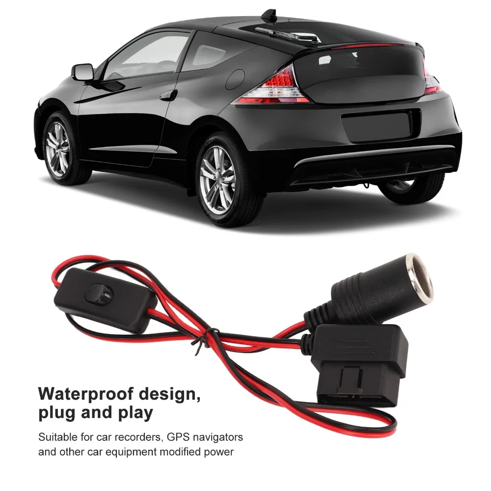 Portable 16Pin Lighter Plug And Play On/Off Switch OBD2 Adapter Cable Universal Power Adapter Connector Maintenance Technician