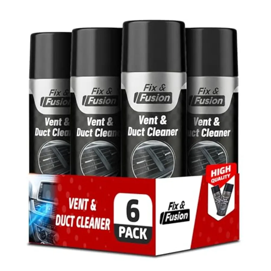 

Automotive HVAC cleaning: foaming spray for A/C vents and ducts white color fast no-rinse formula freshens and removes dust bui