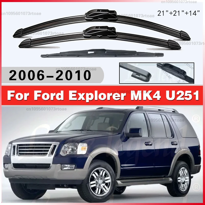 

21"+21"+14"LHD Front Rear Windshield Wiper Blades For Ford Explorer MK4 U251 2006 - 2010 3pc Windscreen Window Brush Accessories