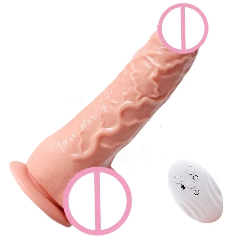 Wireless Control Vibrator Telescopic Swing Dildo Wireless Remote Heating Penis Sex Toy for Woman Suction Cup Realistic Dildo