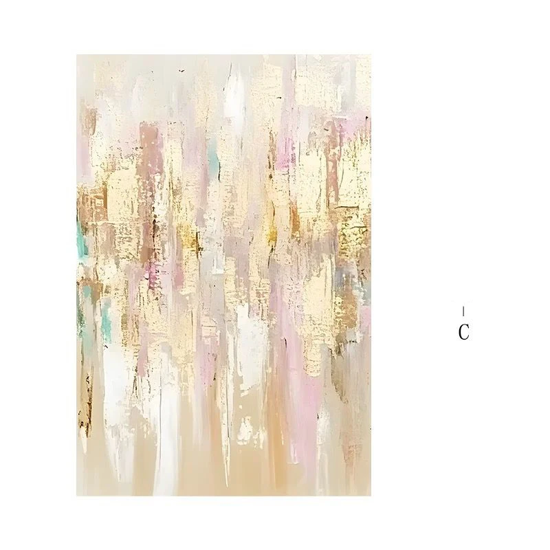 

Фреска с абстрактной текстурой из золотой фольги, нарисованная вручную картина маслом на холсте, гостиная, спальня, офисная подвесная картина, постер на диван