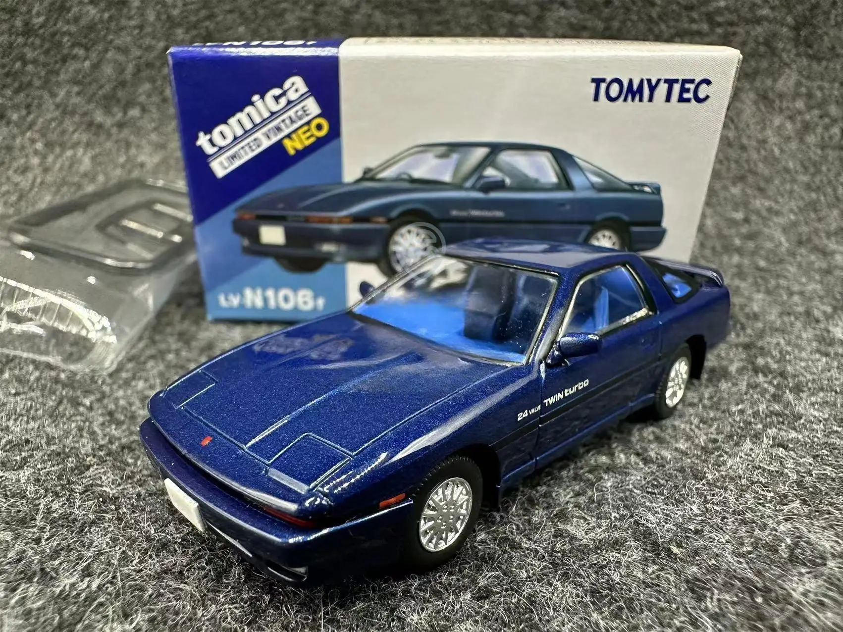 طراز سيارة Tomytec-supra من سبيكة الصب باللون الأزرق ، هدية عرض المجموعة ، TLV 1:64