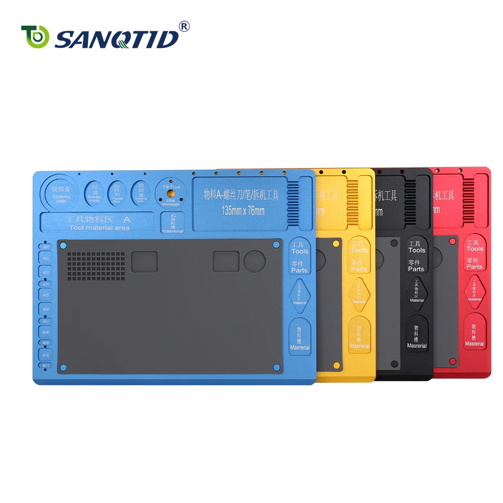 SANQTID Aluminum Alloy Microscope Base Mobile Phone Repair Electronic Maintenance Platform Anti Static Soldering Pad Boom Arm 1