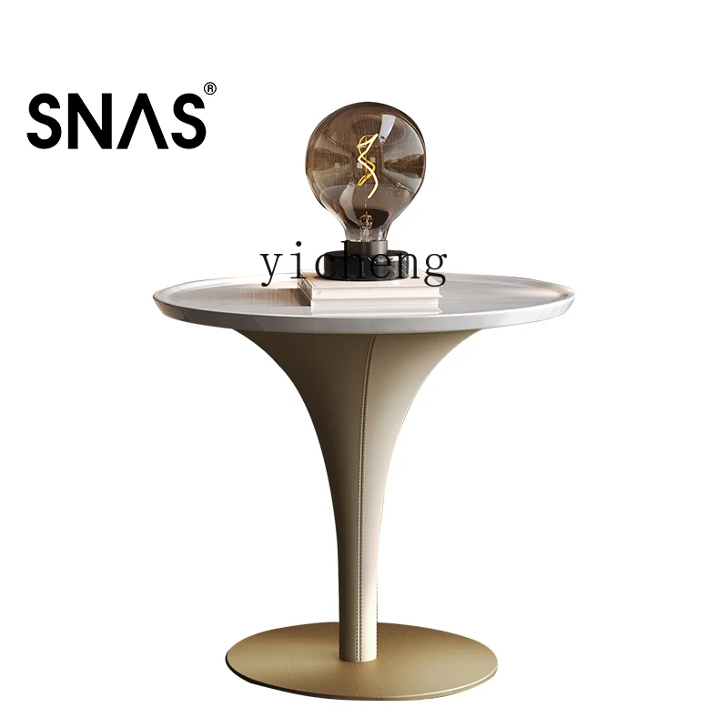 YFY  light luxury natural marble corner few living room balcony minimalist luxury stone round edge few