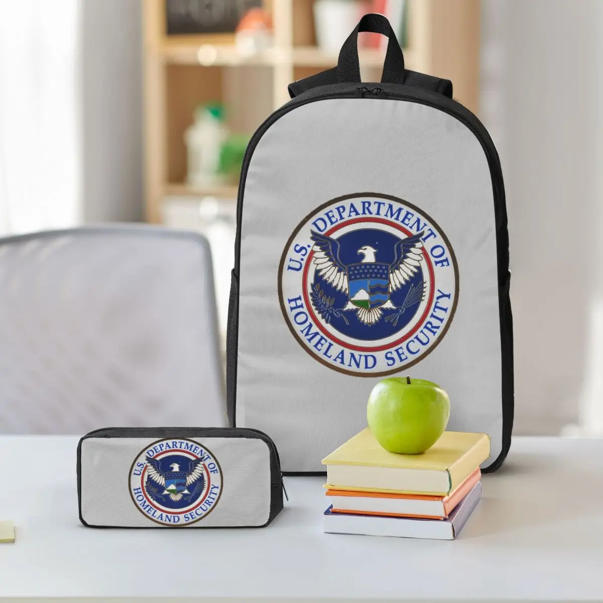 DHS - Dipartimento di sicurezza nazionale Zaino BookBag Borsa da scuola Borse a tracolla per computer Borsa da pranzo isolata 3ps Astuccio