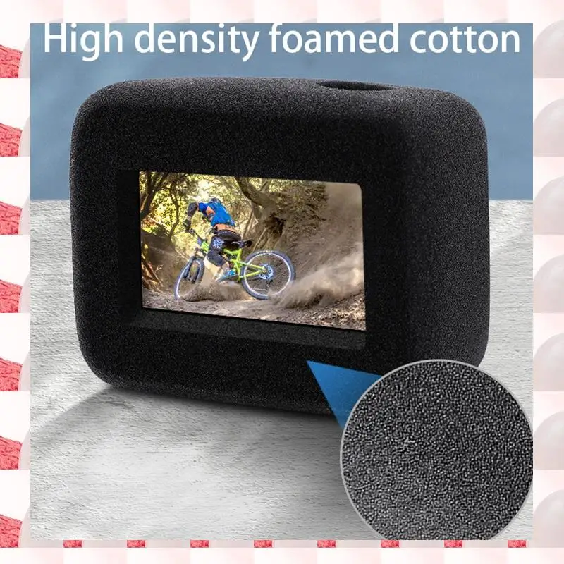ABGN For Gopro9 HERO9 Windproof Foam Sponge Cover Windscreen Cycling Noise Reduction Protection Accessories Anti-Scratch