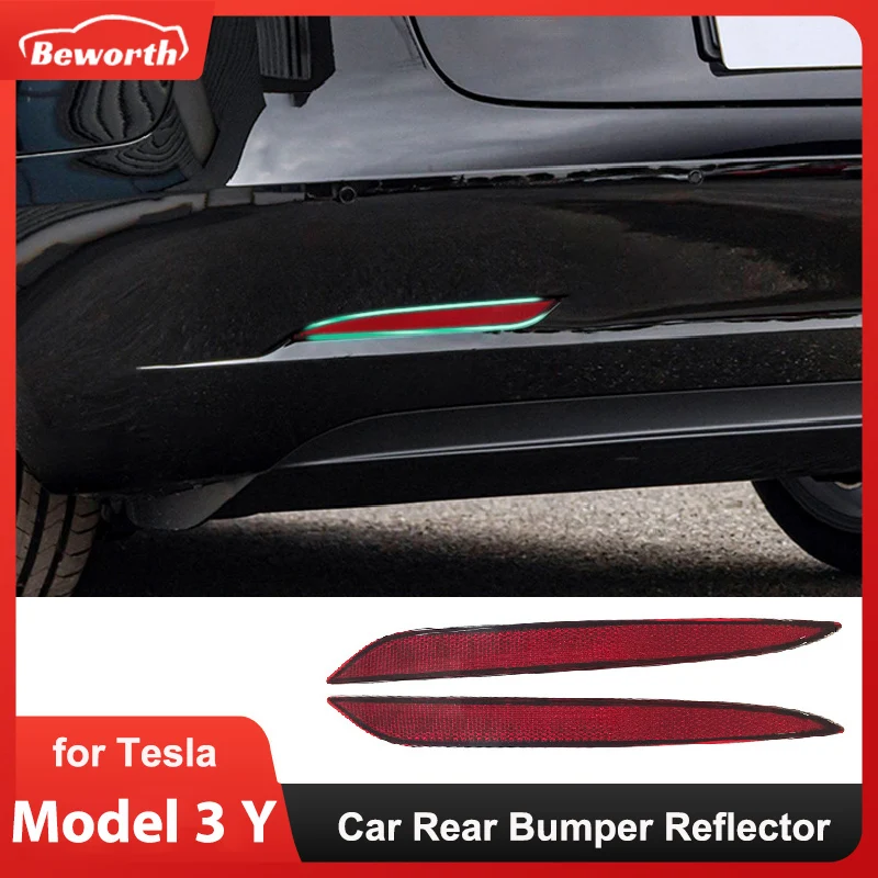 

Rear Bumper Reflector for Tesla Model 3 Y 2023 Brake Light Left Right Rear Fog Reflex Tail Warning Strip Lamp Car Accessories