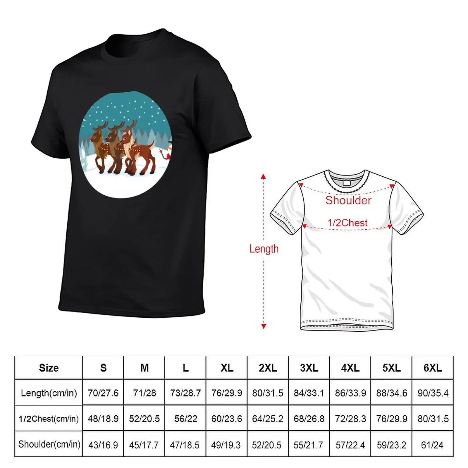 Reindeer in the Snow T-Shirt new edition anime t shirts anime tshirt anime clothes men t shirt